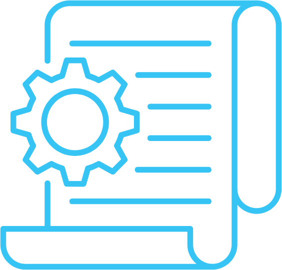 Icône de document avec engrenage